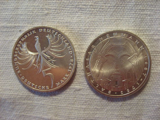 5 марок 1978г. Балтасар Ньюман. Серебро.