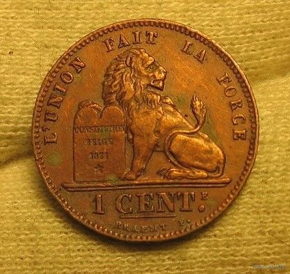 Бельгия 1 цент сантим 1901 отличный