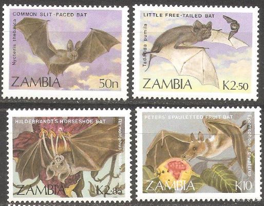 Замбия 1989 Фауна Летучие мыши 4 марки