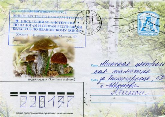 2006. Конверт, прошедший почту "Падбярозавiк"