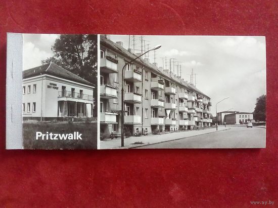 ГДР Прицвальк Pritzwalk набор 9 отрывных ч-б открыток 1974 г