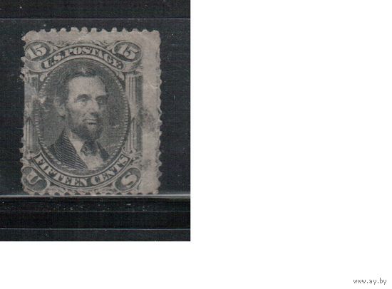 США-1866, (Мих.22),  гаш.  , Стандарт, Президенты, Линкольн