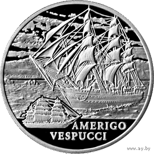 Америго Веспуччи 1 рубль 2010 год Парусные корабли Парусник (б)