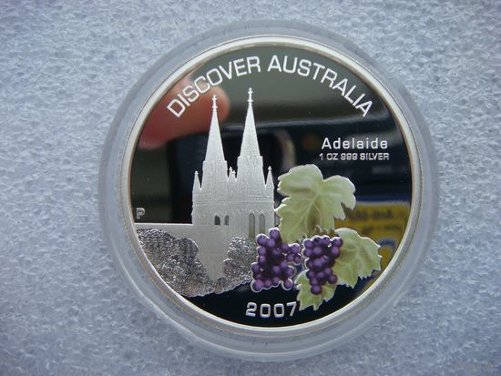 1 доллар 2008 Австралия Аделаида "Откройте для себя Австралию" Серебро 999
