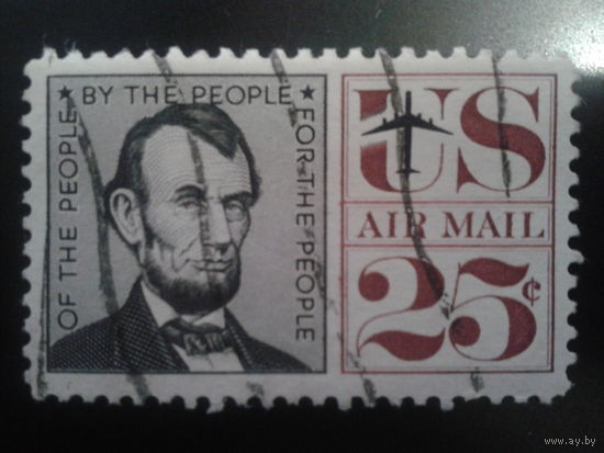США 1960 авиапочта, президент Линкольн