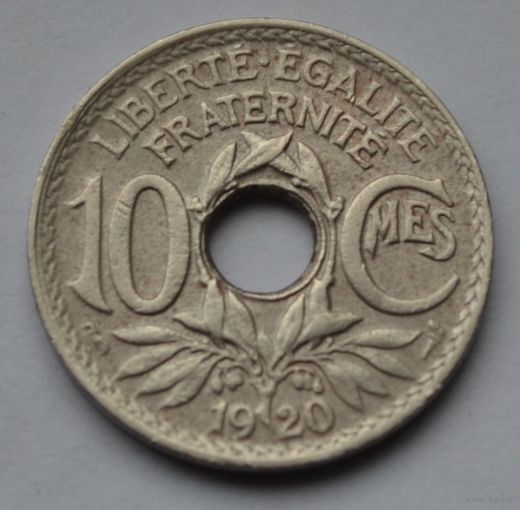 Франция, 10 сантимов 1920 г.