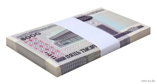 Банкнота номиналом 5000 рублей образца 2000 года (Корешок)