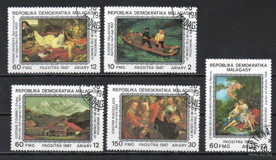 Живопись из Пушкинского музея в Москве Мадагаскар 1987 год серия из  5 марок