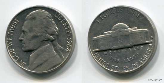 США. 5 центов (1964, буква D)