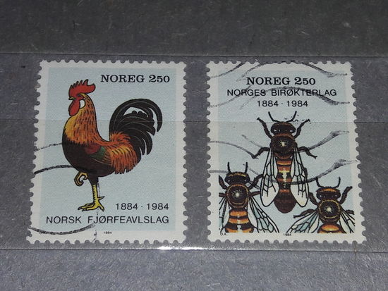 Норвегия 1984 Фауна. Петух и пчелы. Полная серия 2 марки