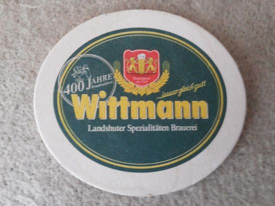 Подставка под пиво (бирдекель) "Wittmann" (Германия).