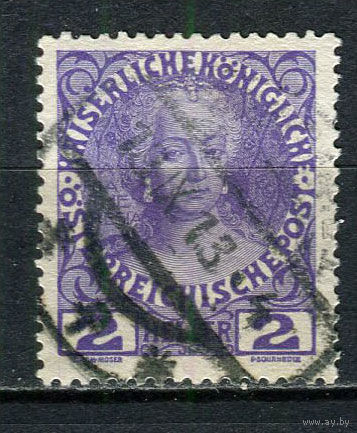 Австро-Венгрия - 1908 - Императрица Мария-Терезия - 2H - [Mi.140v] - 1 марка. Гашеная.  (Лот 14EM)-T7P4