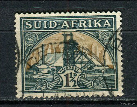 Южная Африка - 1933/1949 - Шахта 1 1/2Р - [Mi.80] - 1 марка. Гашеная.  (Лот 92CL)