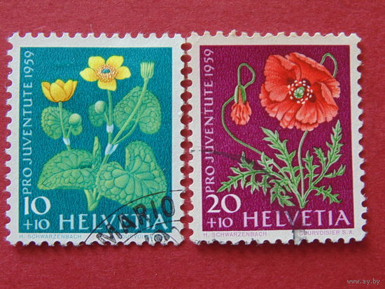 Швейцария 1959 г. Цветы.
