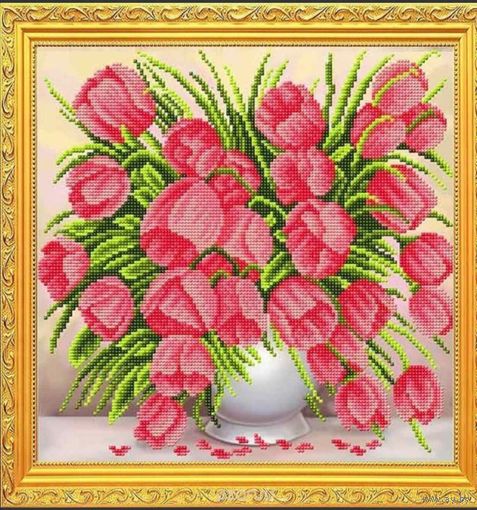 Картина для вышивки " Нежные тюльпаны"