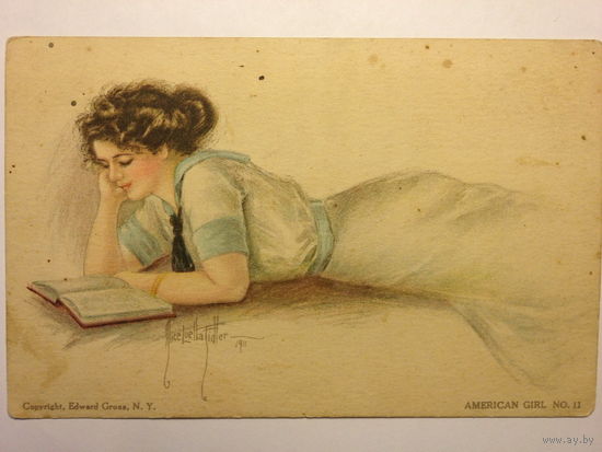 Открытка Pearle Fidler American Girl No11 1911 г