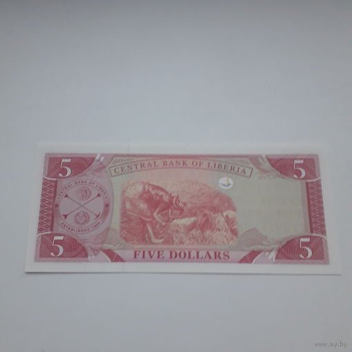 ЛИБЕРИЯ 5 долларов 2009 год