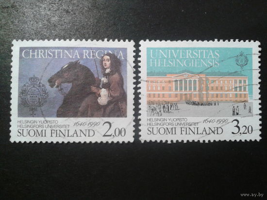 Финляндия 1990 королева Христиана в живописи, 350 лет университету полная серия