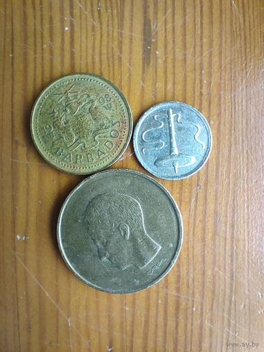 Малайзия 5 сен 2002, Барбадос 5 сентов 1998, Бельгия 20 франков 1980 -16