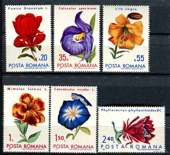 Румыния - 1971г. - Цветы - полная серия, MNH [Mi 2940-2945] - 6 марок