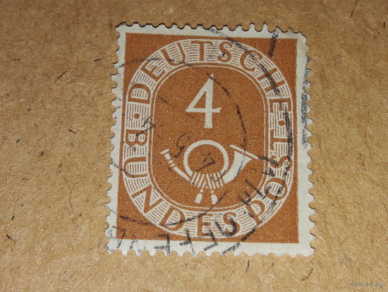Германия ФРГ 1951 Стандарт Цифры Почтовый рожок