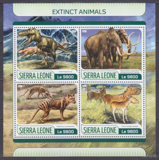 2017 Сьерра-Леоне 8625-8628KL Доисторические животные 11,00 евро