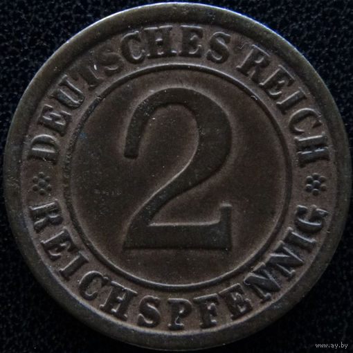 YS: Германия, 2 рейхспфеннига 1924F, KM# 38 (2)