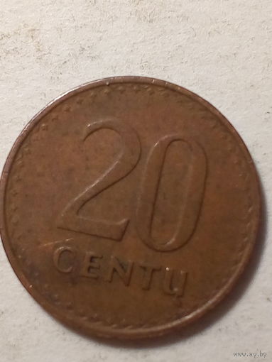20 центов Литва 1991