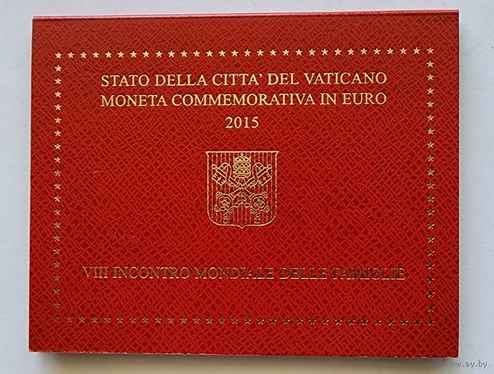 Ватикан 2 евро 2015 8-я Всемирная встреча семей  буклет