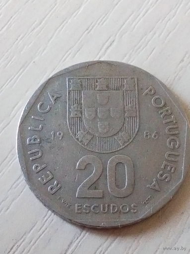 Португалия 20 эскудо 1986г.