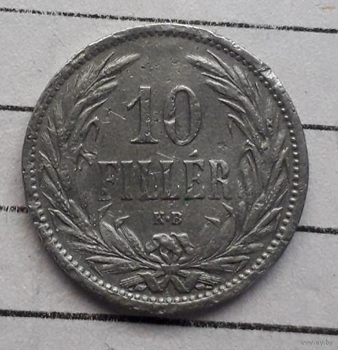 Венгрия 10 филлеров 1908 *