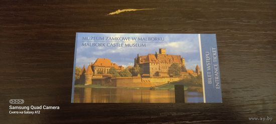 Входной билет в замок Мальборк, Польша