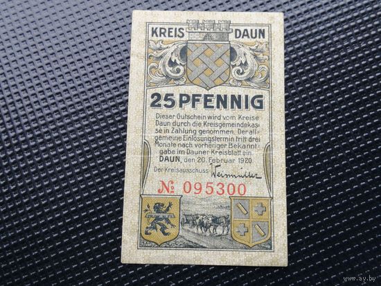Германия  нотгельд 25 пфенингов 1920  20