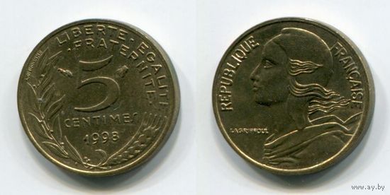 Франция. 5 сантимов (1998, aUNC)