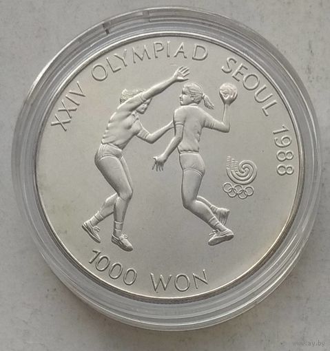 Южная Корея 1000 вон 1987 г. XXIV летние Олимпийские Игры, Сеул 1988. Гандбол