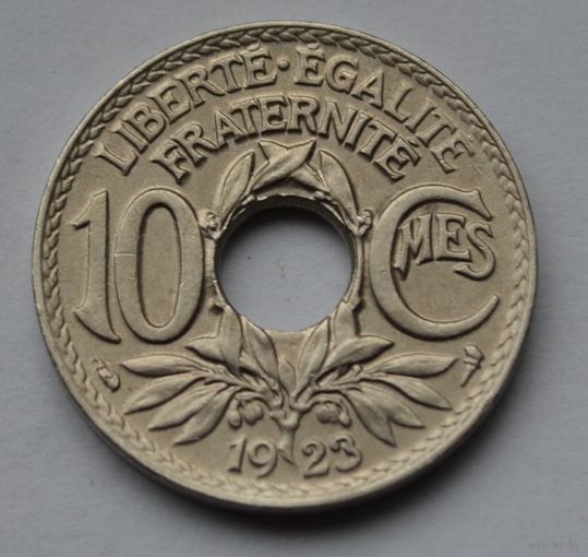Франция, 10 сантимов 1923 г. Рог.