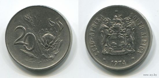 Южная Африка. 20 центов (1974, XF)