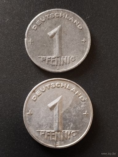 1 пфенниг -  1952  Е , 1953  Е