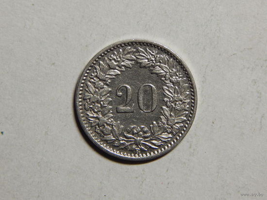 Швейцария 20 раппенов 1883г