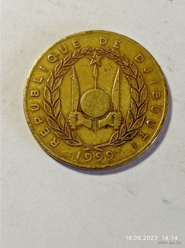 Джубути 20 франков 1999 года .