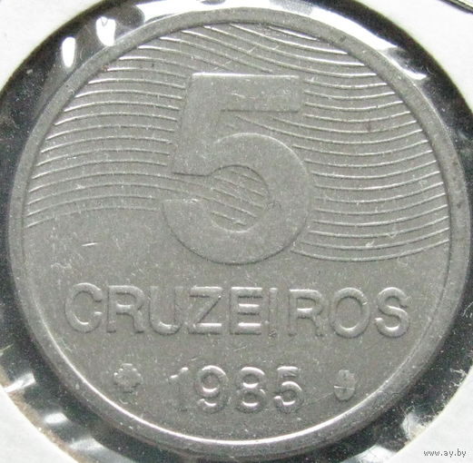 Бразилия 5 крузейро 1985 ТОРГ уместен  КМ#599 ФАО в холдере распродажа коллекции