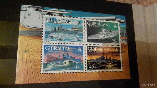 Корабли, военно-морской флот, транспорт, техника, марки, Гибралтар, 1994 блок