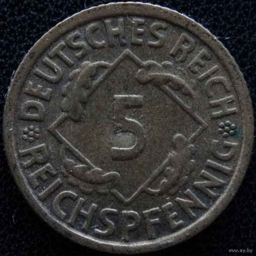 YS: Германия, 5 рейхспфеннигов 1936D, KM# 39 (2)