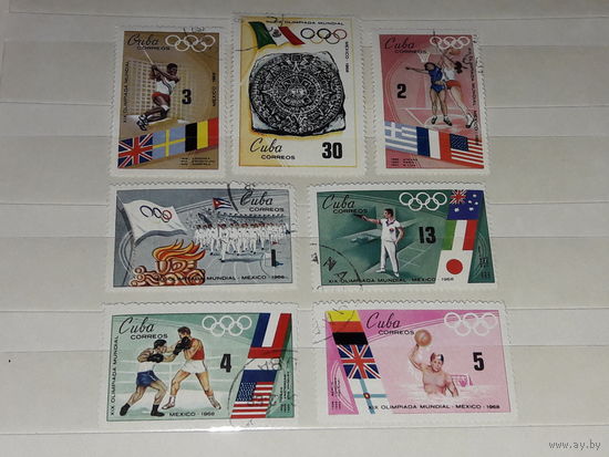 Куба 1968 Спорт. Олимпийские игры в Мехико. Полная серия 7 марок