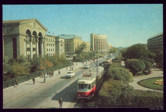 1972 год Свердловск Проспект Ленина Трамвай