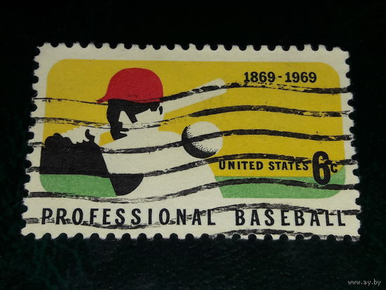 США 1969 Спорт. 100-летие профессионального бейсбола в Америке