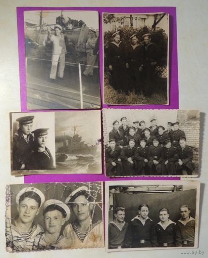 Фото экипажа эскадронного миноносца "Минск", 1945-1948 г., 6 шт.