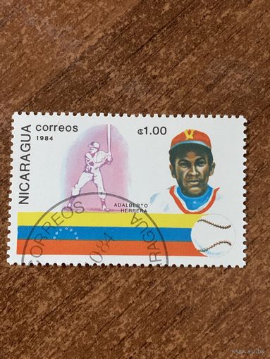 Никарагуа 1984. Бейсбол. Adalberto Herrera. Марка из серии