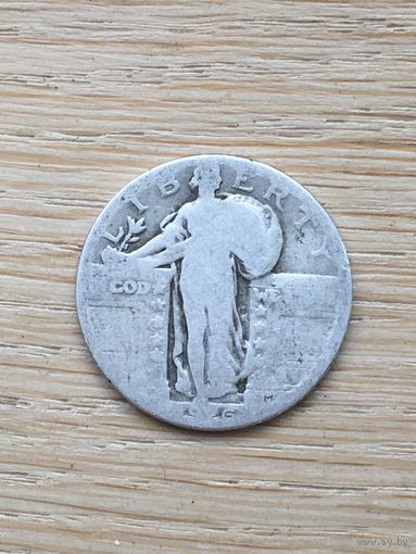Без МЦ четвертак 1926 М (квотер, 25 центов, 1/4 доллара) серебро