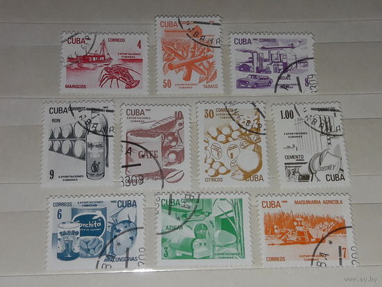 Куба 1982 Стандарт. Кубинский экспорт. Полная серия 10 марок